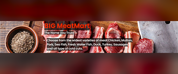 The Big MeatMart storefront, "A Unit of The Bangalore Ham shop… since 1936"
